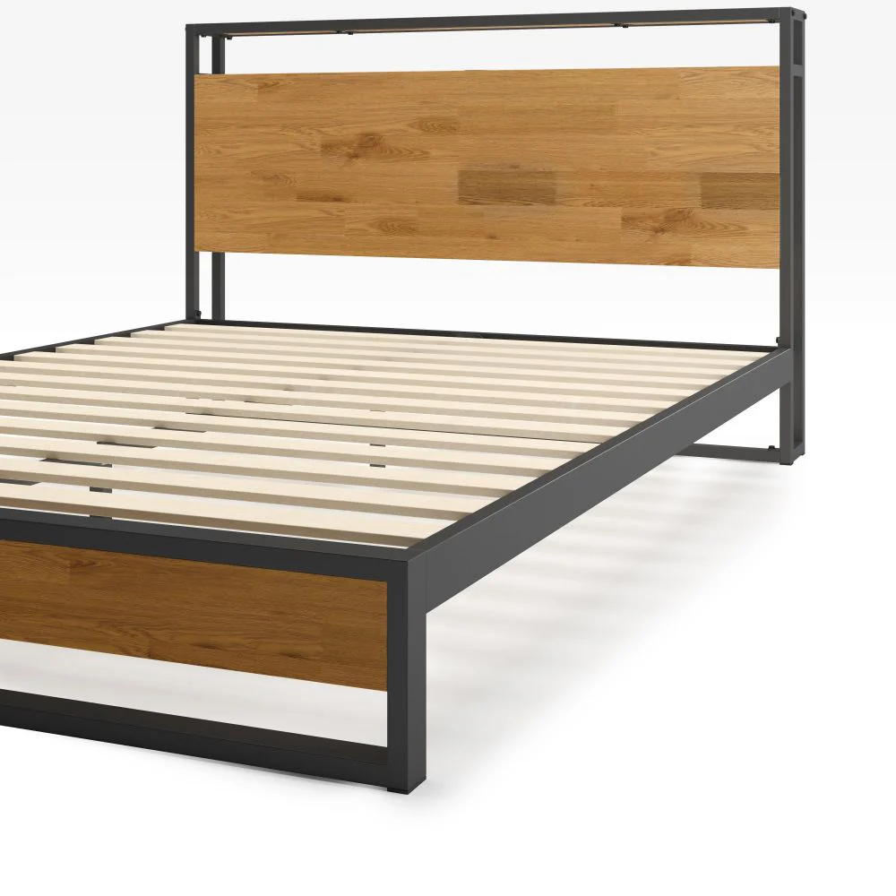 Suzanne Metal and Bamboo Platform Bed Frame with USB Port - Image 5
